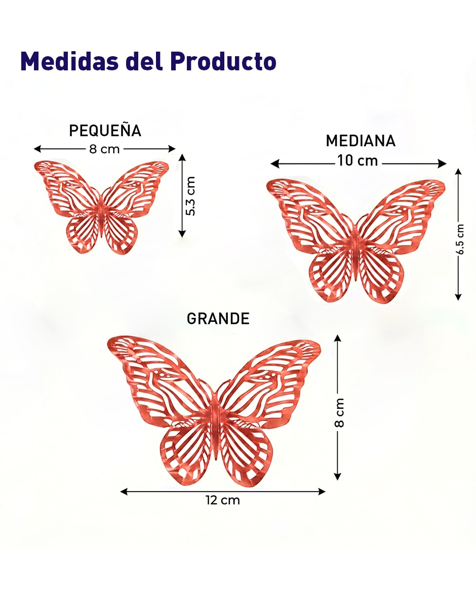 Figura decorativa de mariposa 72 Mariposas Decorativas 3D 2
